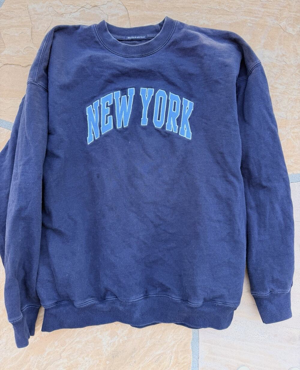Brandy Melville New York Sweatshirt Navy Blue Graphic Pullover Crewneck